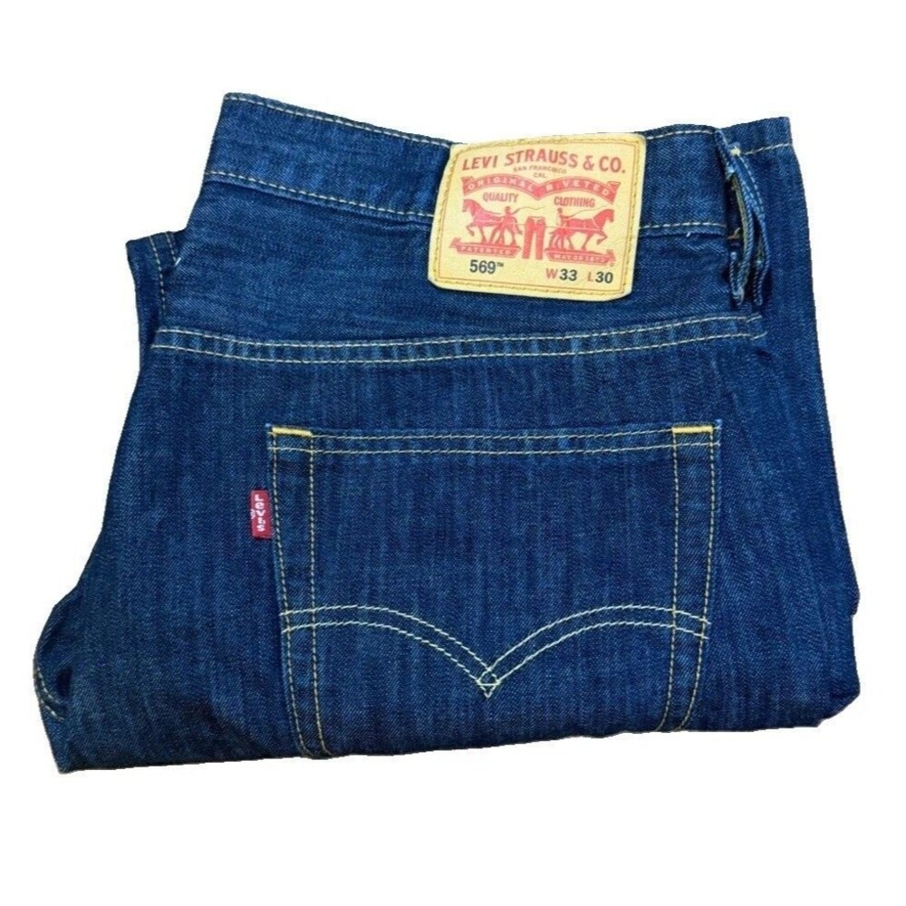 Levi's 569 33x30 Loose Straight Jeans Dark Wash Men's Baggy